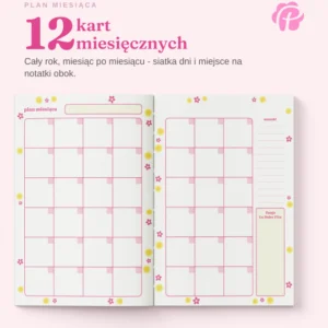 Planella układ planera karty miesięczne